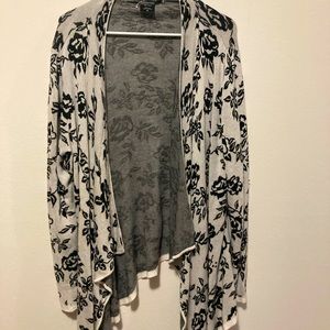 Black and white rose cardigan